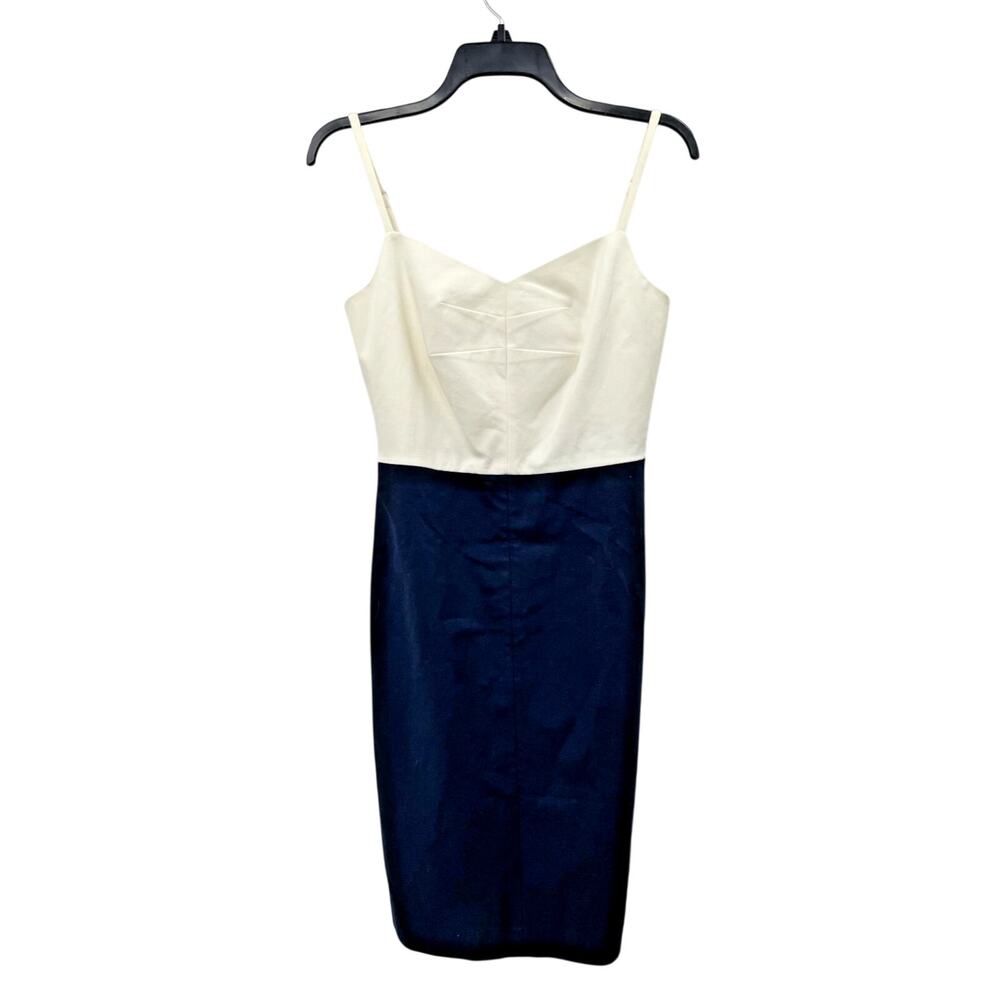 Banana Republic Dress White Top Navy Blue Skirt MSRP $128 NWT